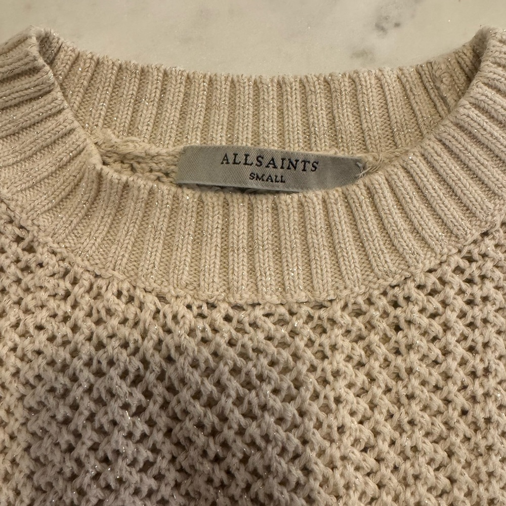 All Saints Beige Women's Crew Neck Sweater